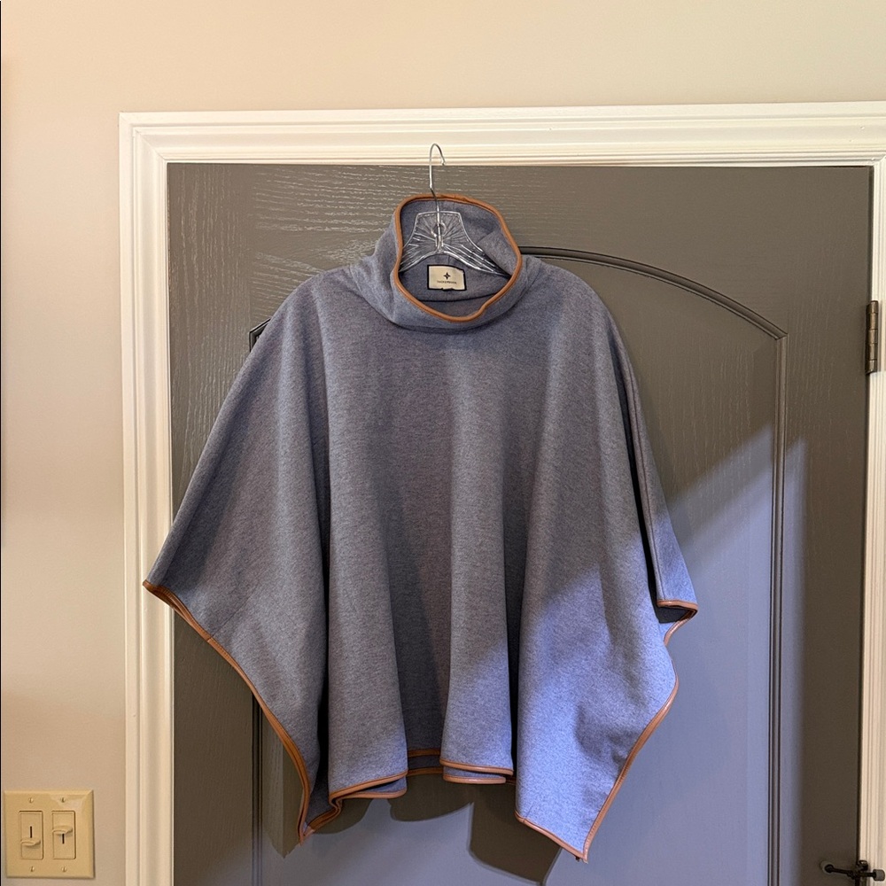 Tuckernuck Light Blue Gray Sweater Poncho